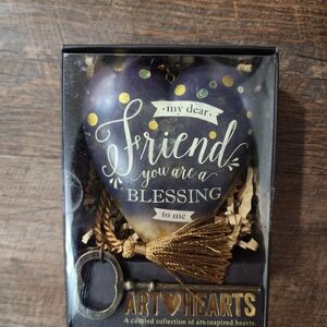 Demdaco Sculpted Heart with Key Accent